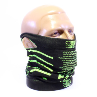 Зимовий баф гірськолижний на шию Face Mask чено-зелений
