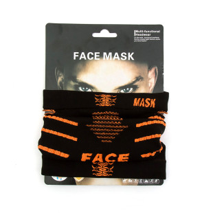 Баф на обличчя зимовий чоловічий Face Mask черно-помаранчевий