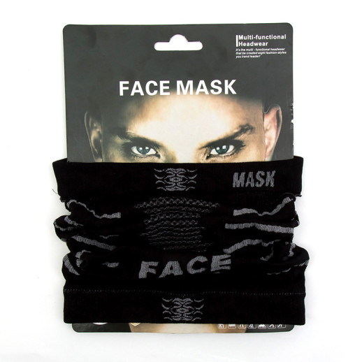 Бафф гірськолижний на обличчя FaceMask чорно-сірий