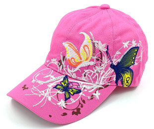 Бейсболка Flowers & Butterfly малинова жіноча
