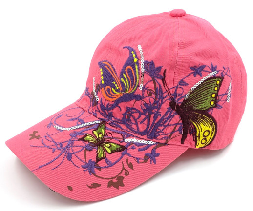 Бейсболка Flowers & Butterfly червона жіноча