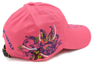 Бейсболка Flowers & Butterfly червона жіноча