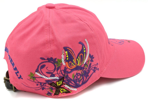 Бейсболка Flowers & Butterfly червона жіноча